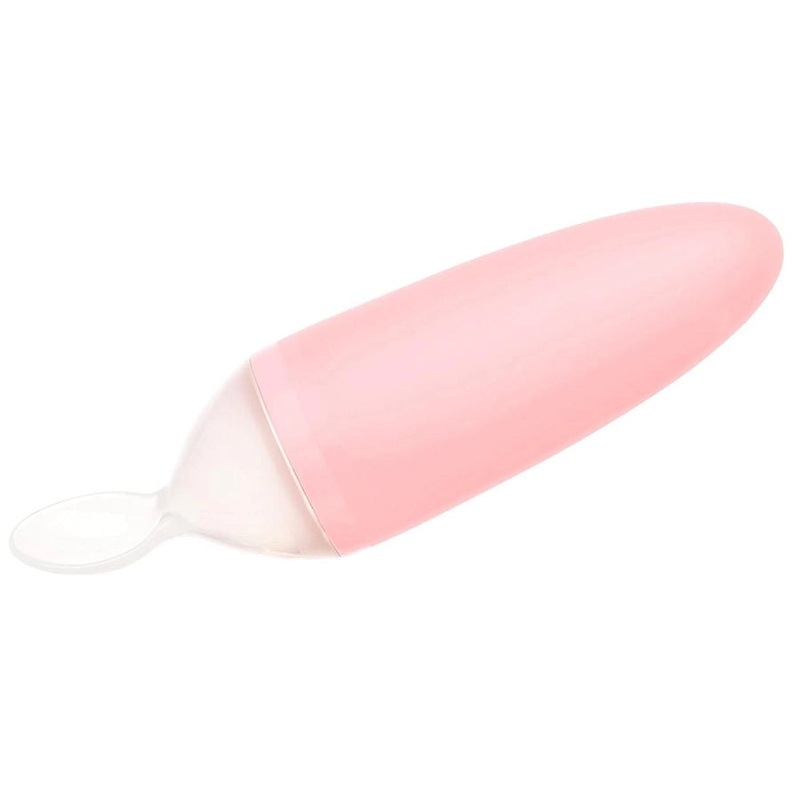Boon Squirt Silicone Baby Food Dispensing Spoon (Light Pink)