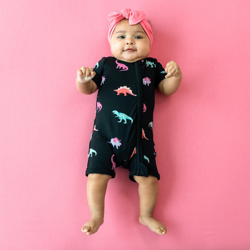 Zippered Shortall Romper in Midnight Roar
