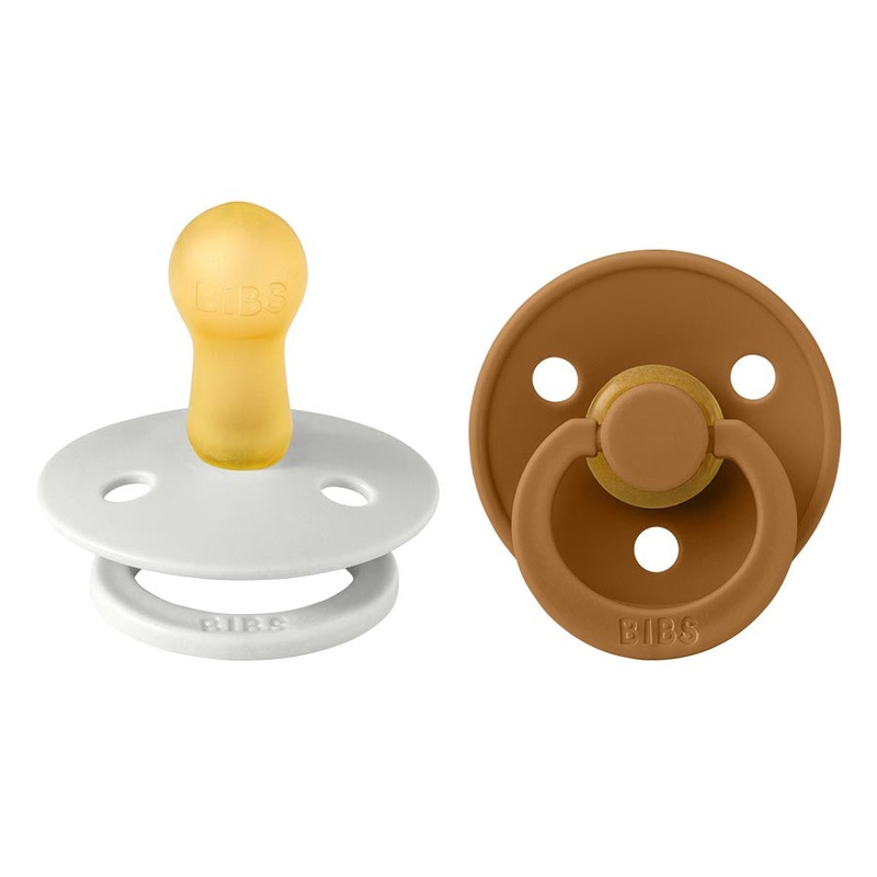 Bibs S2 Colour Latex Pacifier - Pack of 2 (Haze/Caramel)