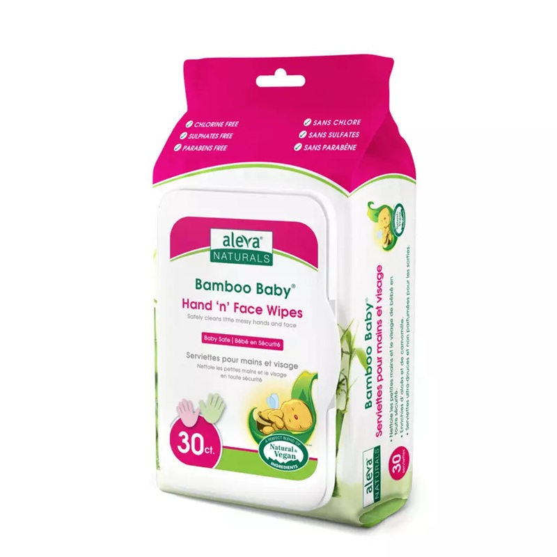 Aleva Naturals Bamboo Baby Specialty Hand 'N' Face Wipes - 30Pcs