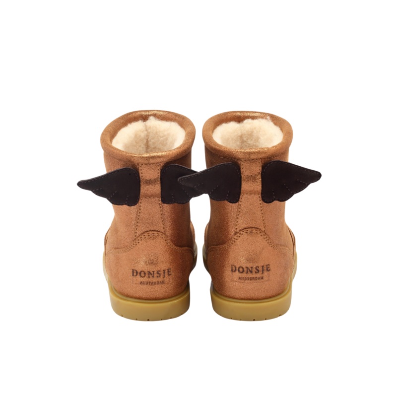 Angela Boots | Wings | Bronze Metallic Leather