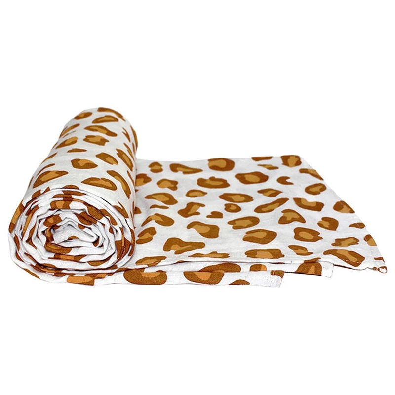 Tommy Lise Muslin Swaddle - White Leopard (120x120cm)