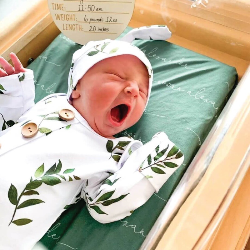 Personalized Emerald Baby Name Swaddle Blanket - Script