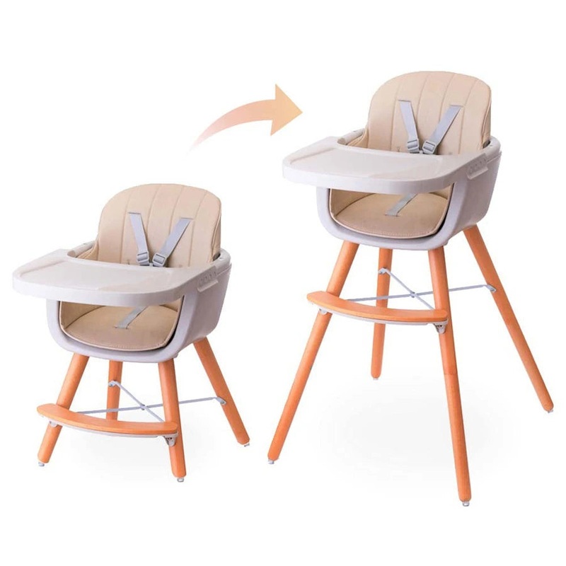 Teknum Premium Dual Height Wooden High Chair (Ivory)