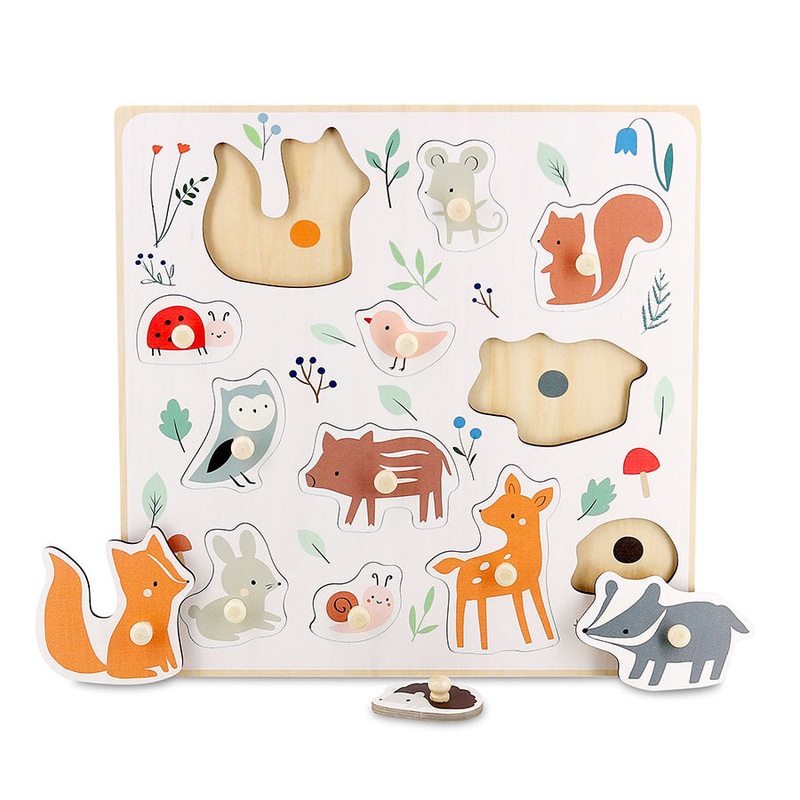Vilac 7100 Sarah Betz-Forest animals peg puzzle