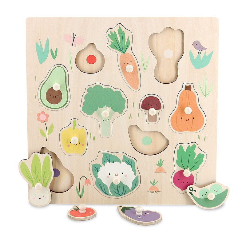 Vilac 7101 Sarah Betz-Vegetables peg puzzle