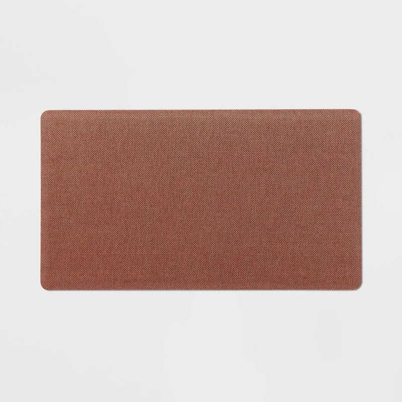 20" X 36" Herringbone Rust Comfort Kitchen Mat - Threshold