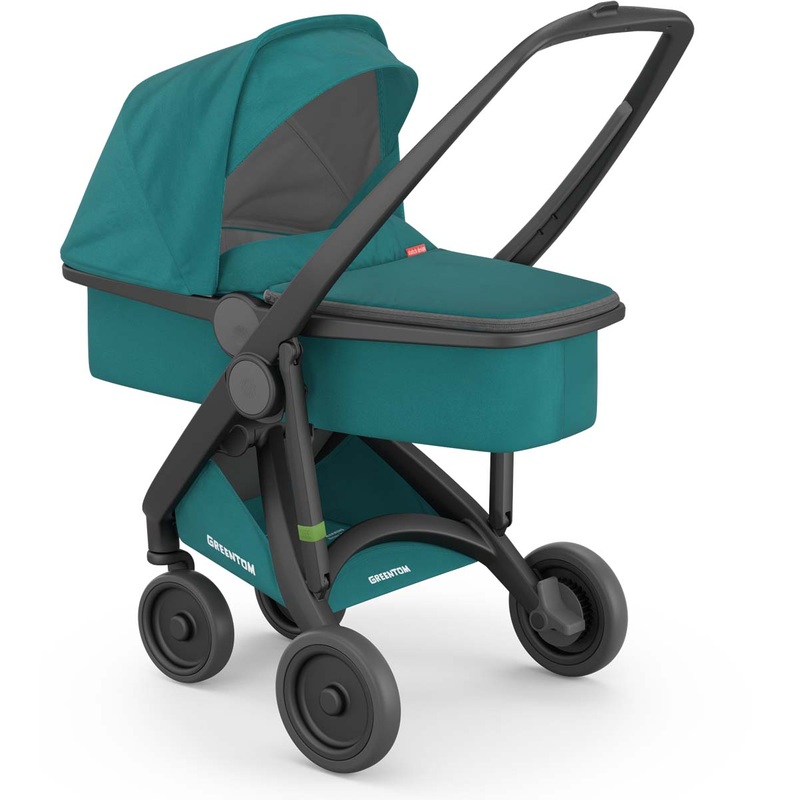 Greentom Carrycot Stroller - Black/Teal