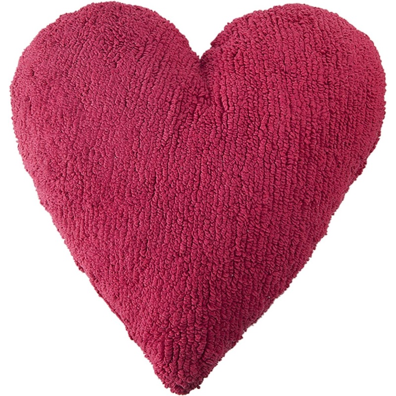 Lorena Canals Heart Cushion - Fuchsia (1'8" x 1'7")