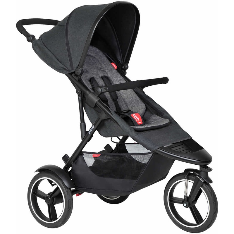 Phil & Teds Dash Stroller & Liner - Black/Charcoal