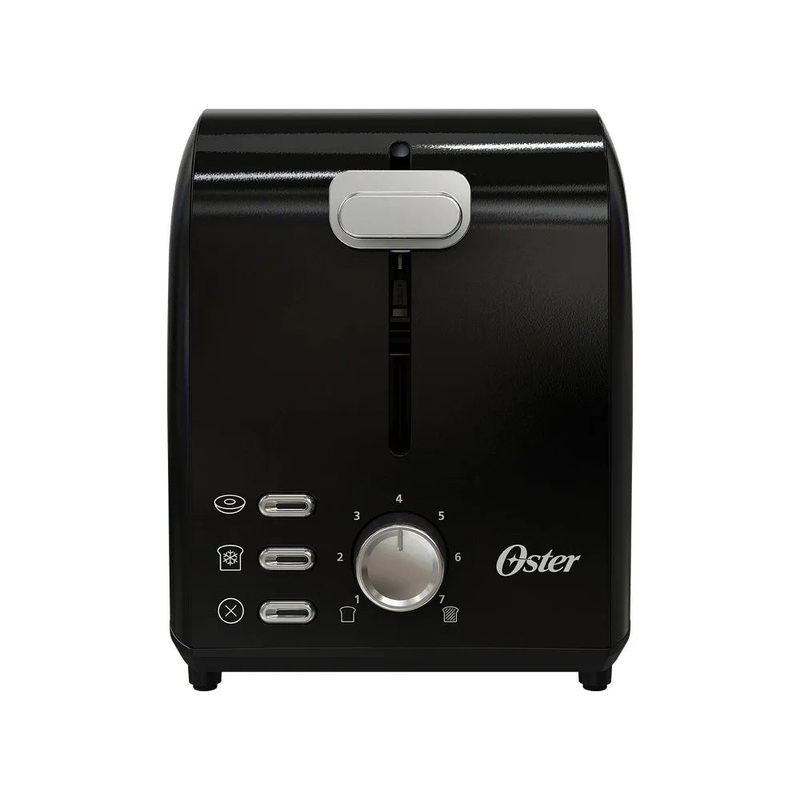 Oster 2-Slice Toaster with Extra-Wide Slots Black/Stainless Steel: Bagel Maker, 800W