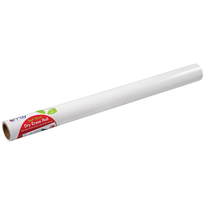 Array Dry Erase Roll, Self-Adhesive 24" X 10' White, 1 Roll