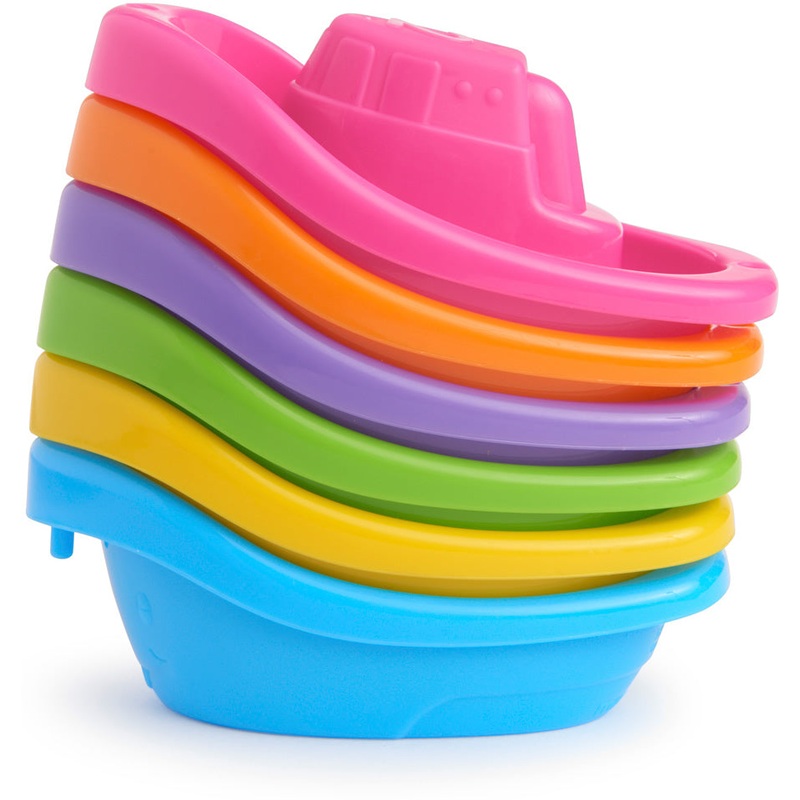 Munchkin Little Boat Trains Bath Toy - Green/Yellow/Blue