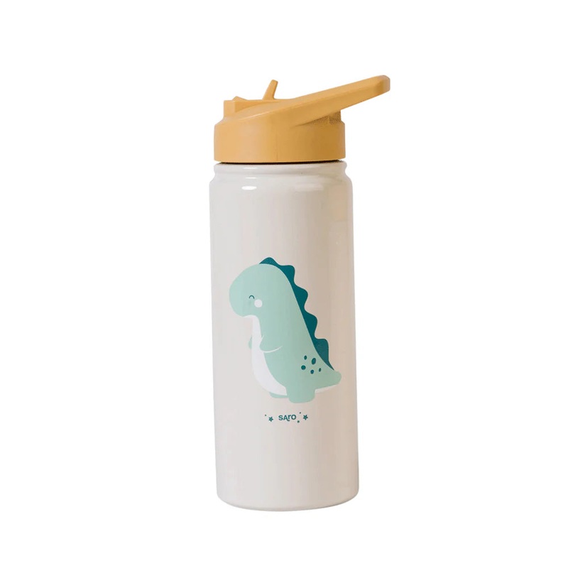 Thermos Bottle With Straw - Dino