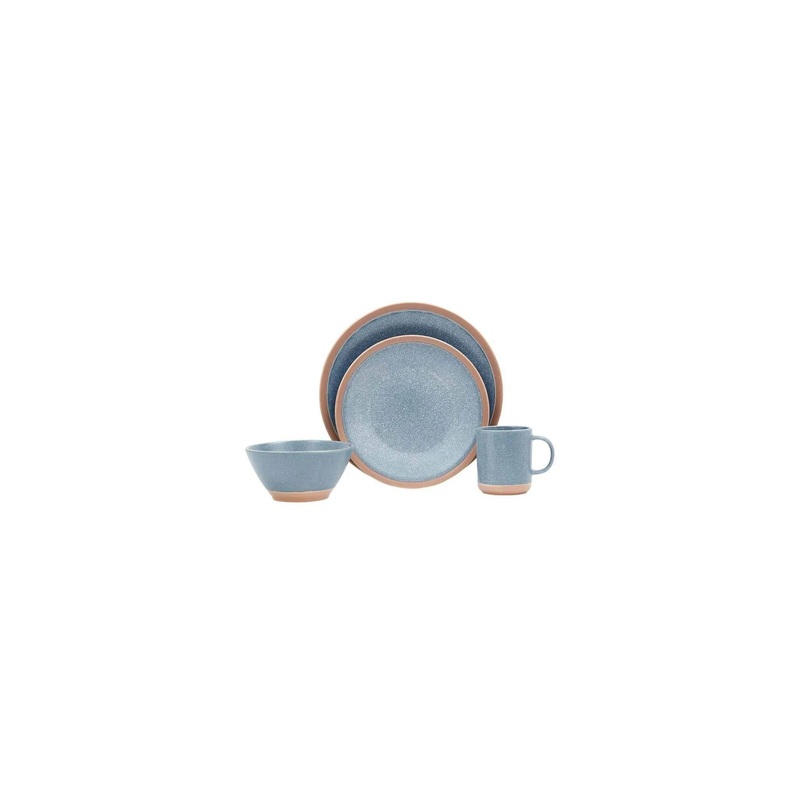 Baum Bros. 16pc Stoneware Desert Dinnerware Set Blue