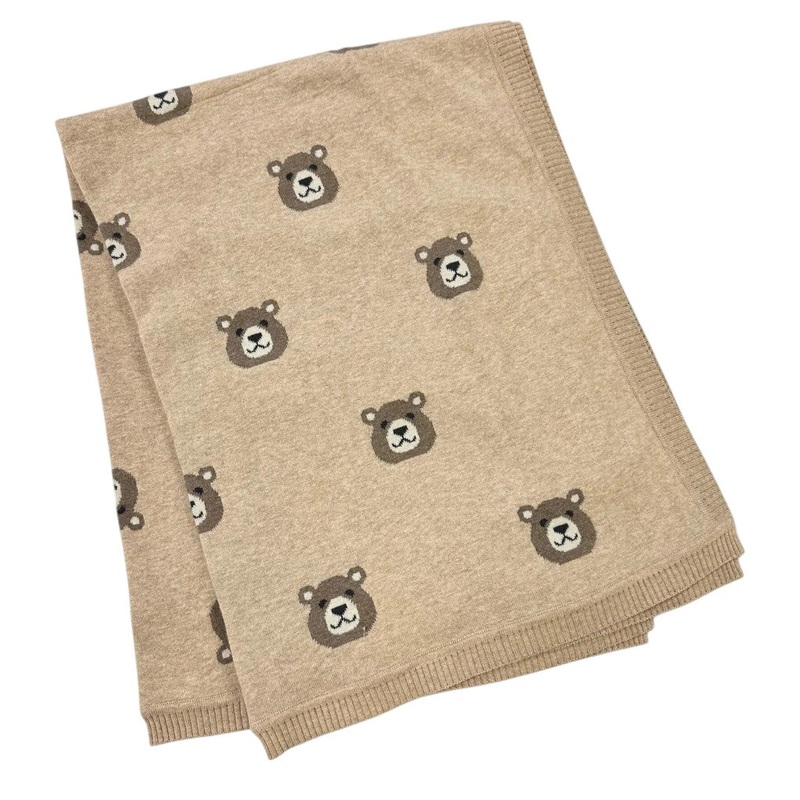 Jacquard Knit Blanket Bear