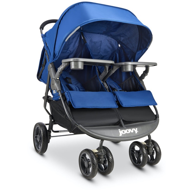 Joovy ScooterX2 Side by Side Double Stroller with Tray - Blueberry