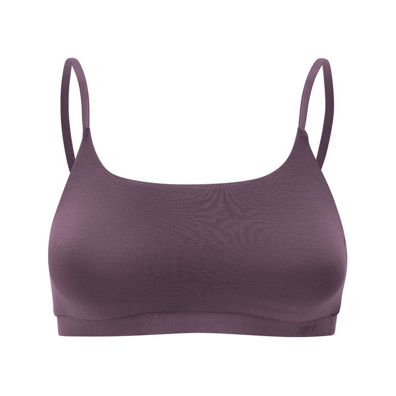 Women's Scoop Neck Bralette in Currant