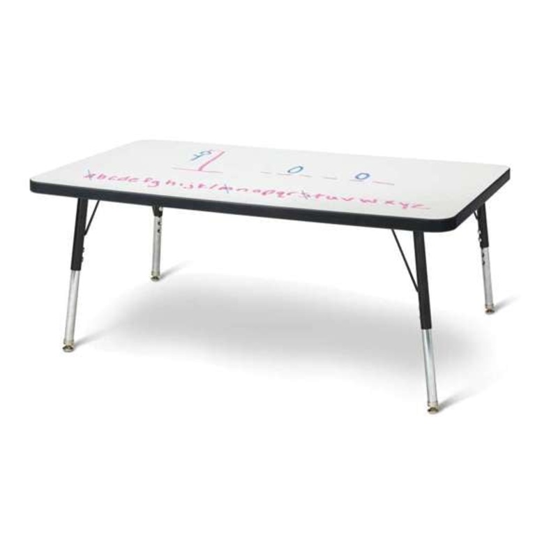 Berries Rectangle Dry Erase Table - 24" x 36", E-height - Write-n-Wipe/Black/Black
