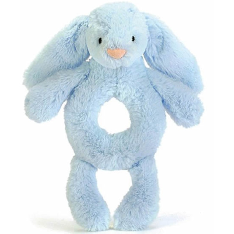 Jellycat Bashful Bunny Grabber in Blue, 7"