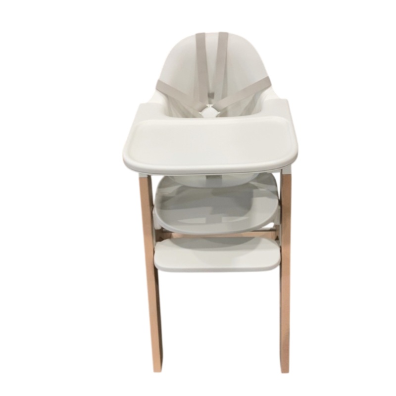 Mockingbird High Chair, 2.0, Natural Beech, White