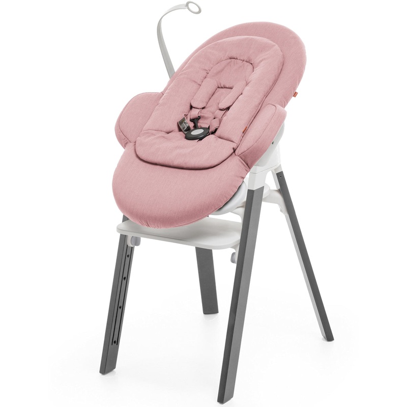 Stokke Steps Newborn Bouncer Seat - Storm Grey/Pink
