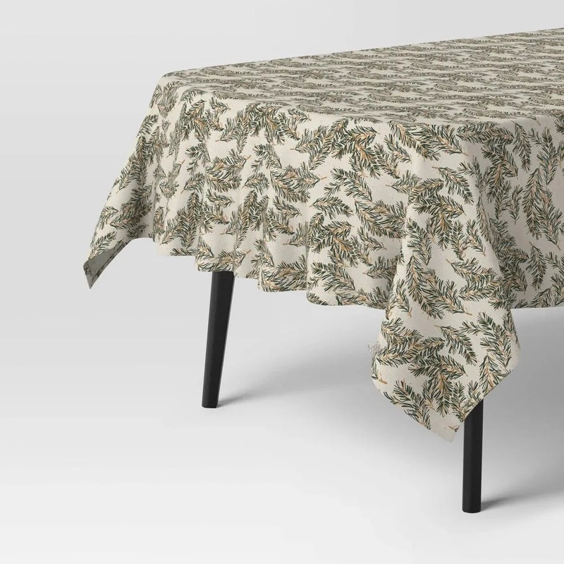 84"x60" Branches Tablecloth - Traditional Botanical Leaf Pattern