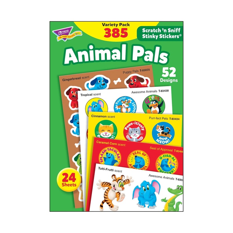 Animal Pals Scratch 'n Sniff Stinky Stickers Variety Pack