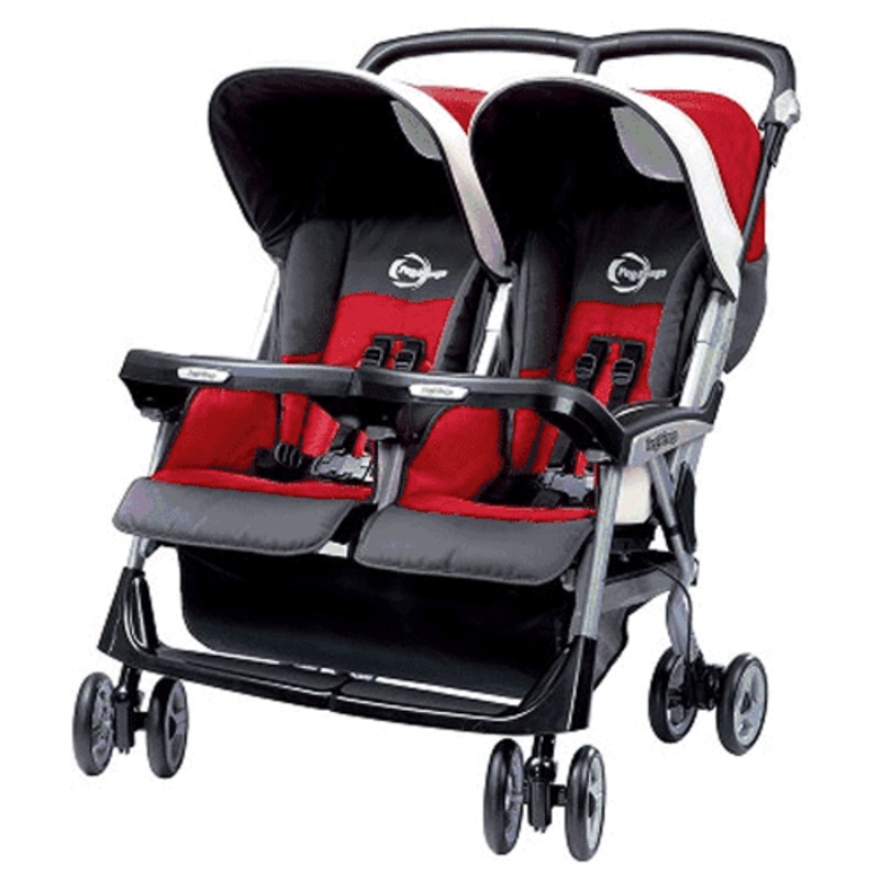 Peg Perego 2009 Aria Twin 60/40 in Corallo Red