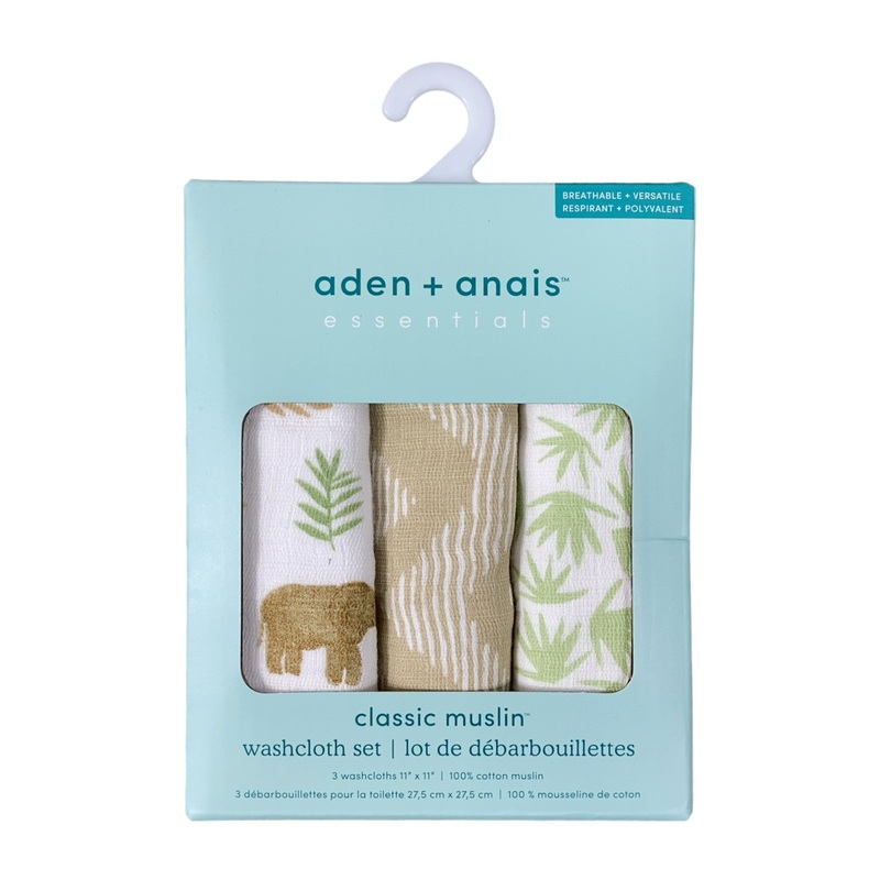 Aden + Anais Cotton Muslin Wash Cloths, Set Of 3, Tanzania