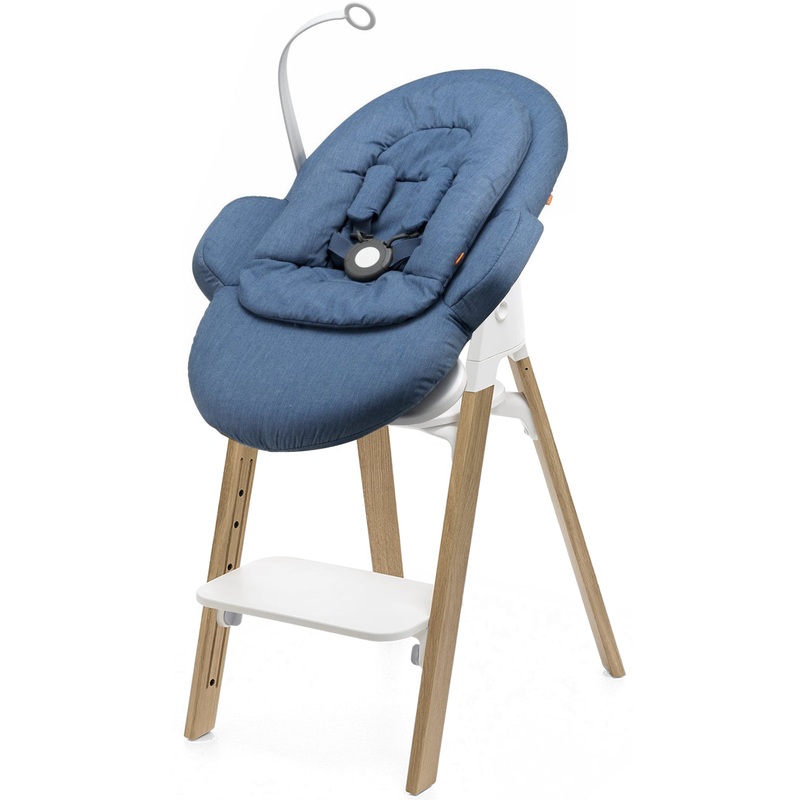 Stokke Steps Newborn Bouncer Seat - Oak Natural/Blue