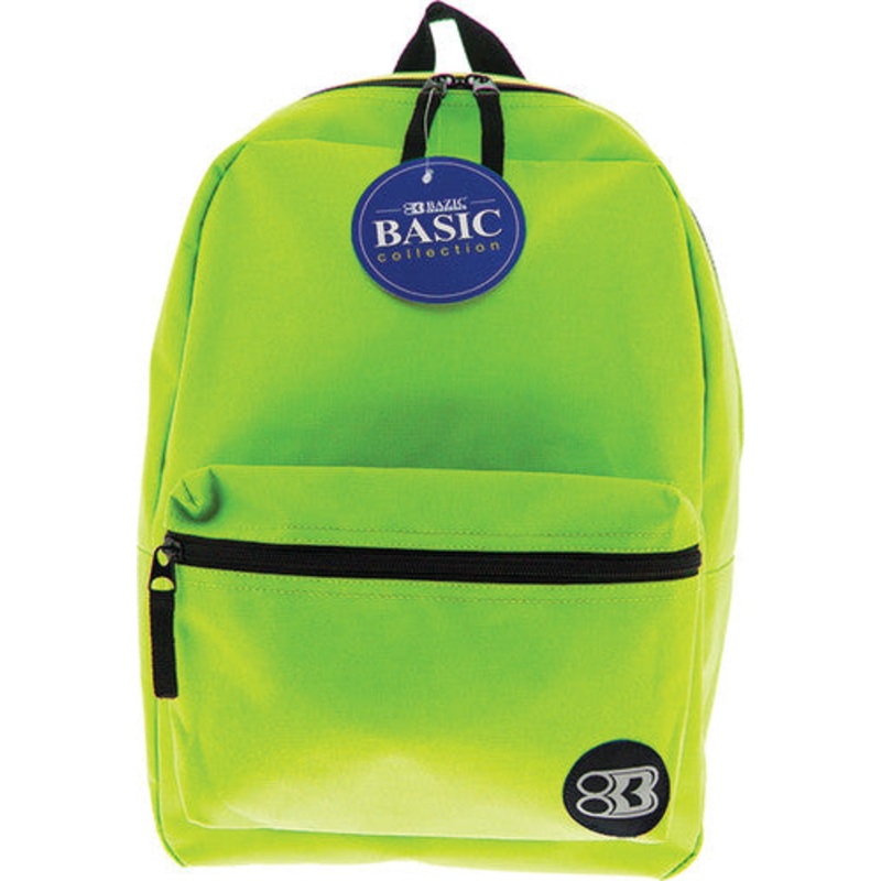 BAZIC 16" Basic Backpack, Lime Green