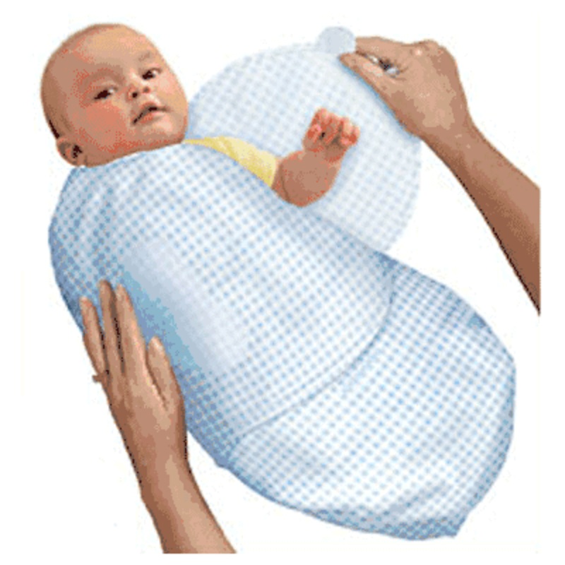 Kiddopotamus SwaddleMe Large Cotton Flannel in Blue Gingham