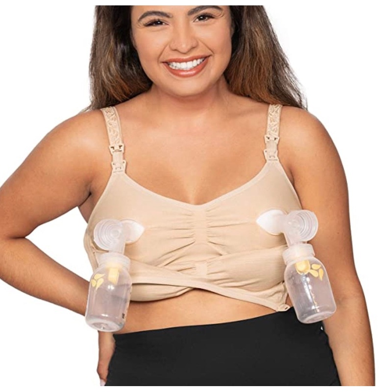 Kindred Bravely Sublime Hands-Free Pumping & Nursing Bra, Beige, X-Large, Busty