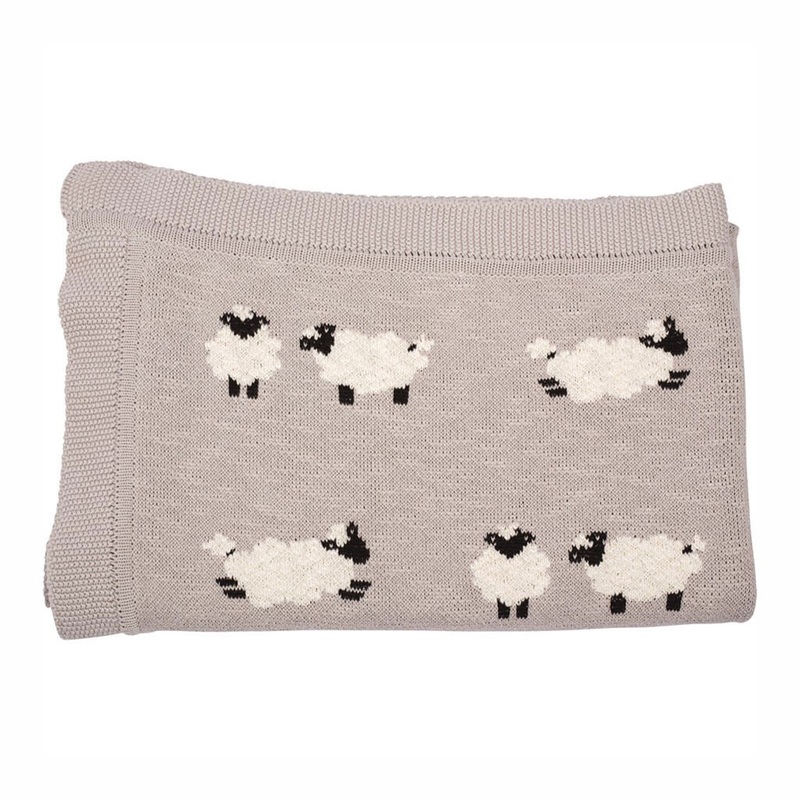 Blanket Sheep Grey Ivory Black
