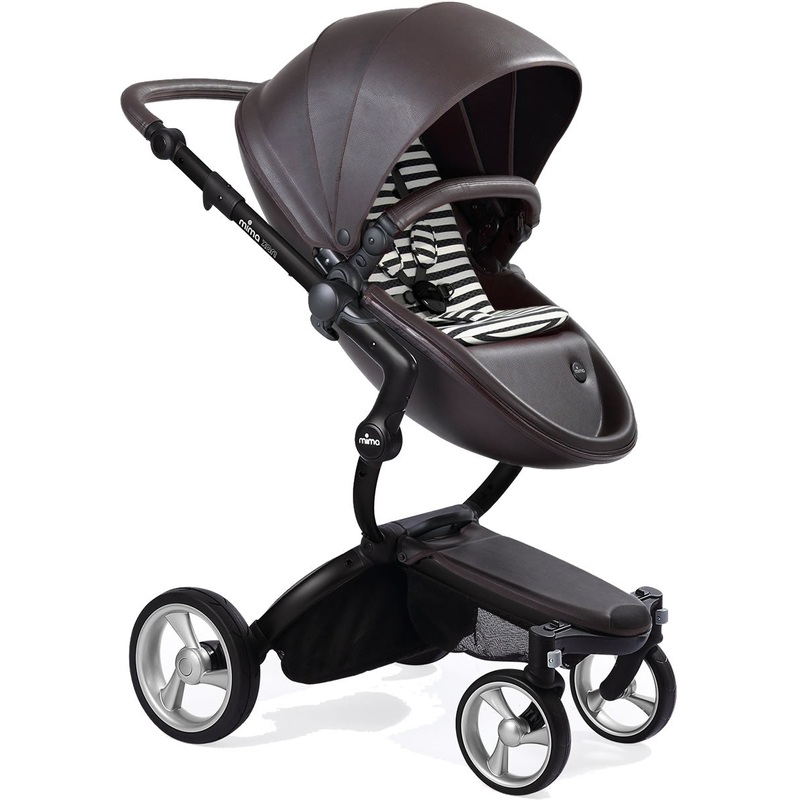 Mima Xari Complete Stroller, Black - Chocolate Brown / Black & White