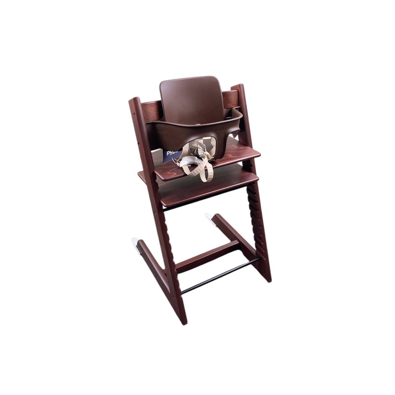 Stokke Tripp Trapp High Chair With Baby Set And Cushion, Walnut Wood, Classic Cushion