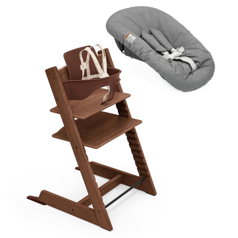 Stokke Tripp Trapp High Chair2 and Newborn Set - Oak Warm Brown / Anthracite