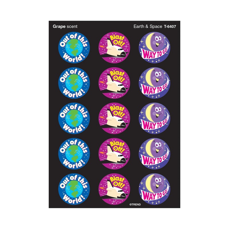 Earth & Space, Grape scent Scratch 'n Sniff Stinky Stickers  Large Round