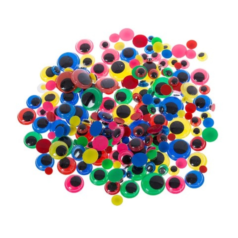 Pasted On Painted Eyes, Colored with Black Pupils