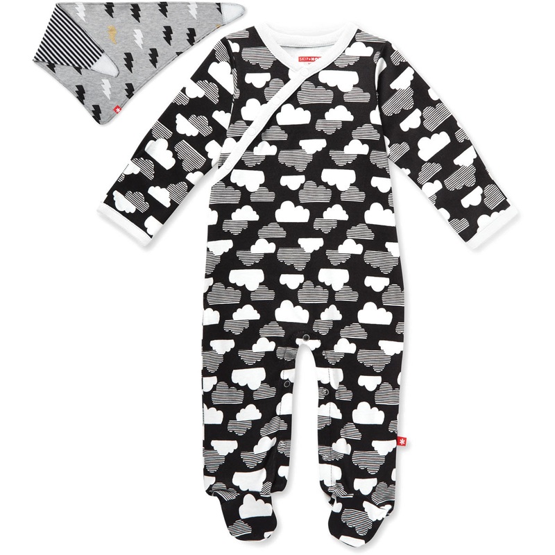Skip Hop Star-Struck Footie & Bandana Bib - Grey (Newborn)