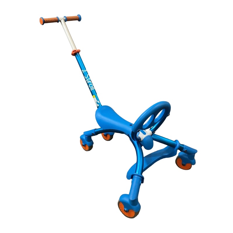 YBIKE Pewi Stroll Ride On Toy with Push Handle, Blue