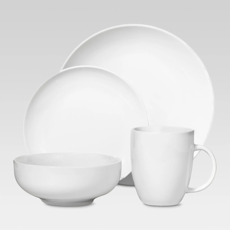 16pc Porcelain Coupe Dinnerware Set (See Description)
