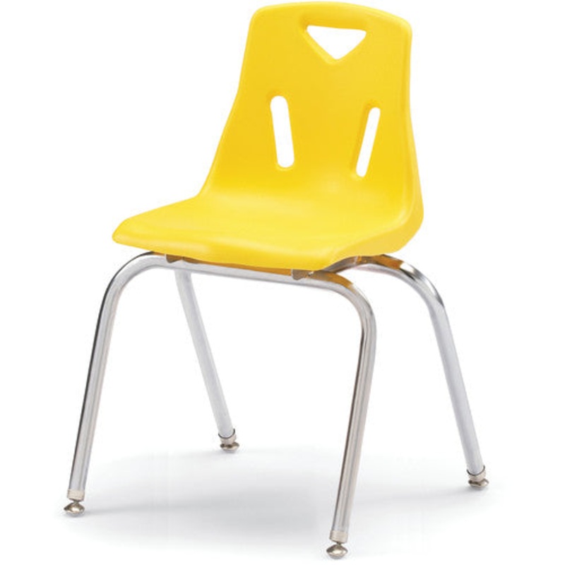 Berries Stacking Chair with Chrome-Plated Legs - 18" Ht - Yellow