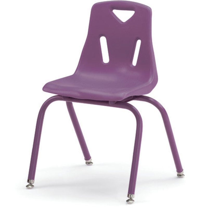 Berries Stacking Chair with Powder-Coated Legs - 16" Ht - Purple