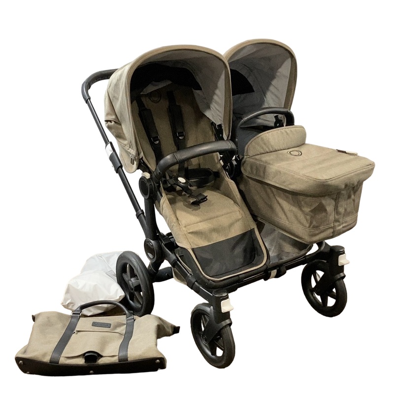 Bugaboo Donkey 3 Duo Stroller, 2021, Black, Mineral Taupe, Mineral Taupe