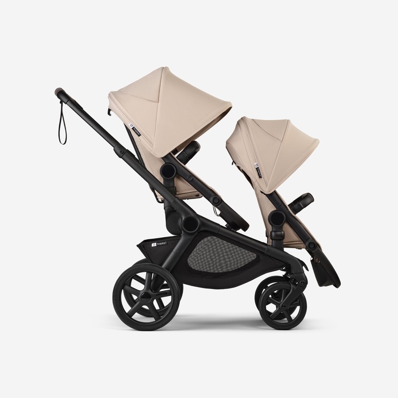 Bugaboo Kangaroo Tandem Stroller - Black Chassis/Desert Taupe Fabrics