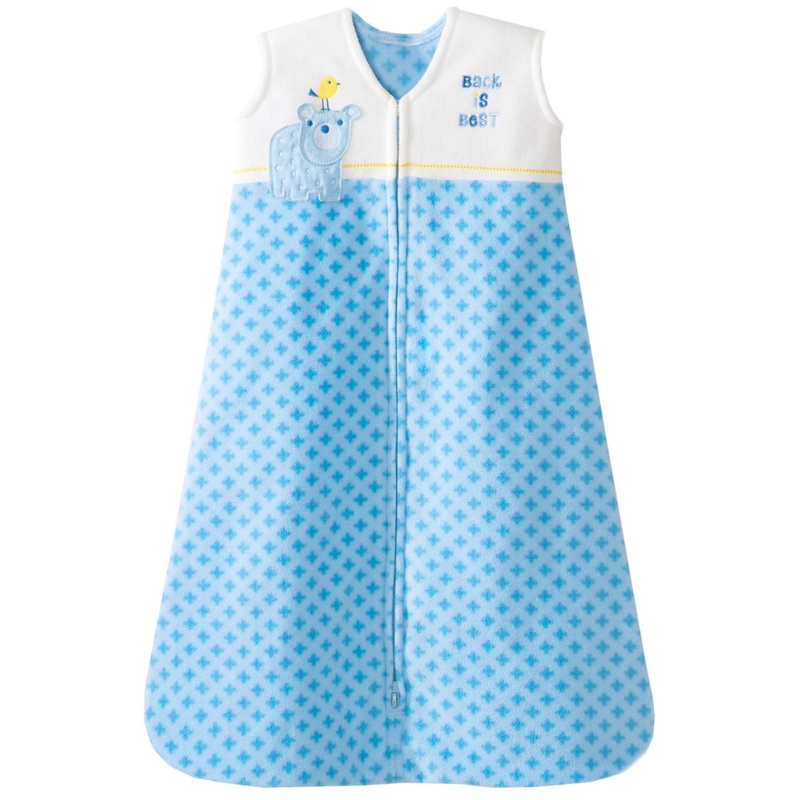 HALO SleepSack Wearable Blanket, Micro-Fleece, Blue Geometric, Large