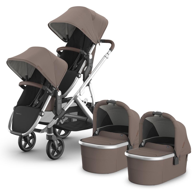 UPPAbaby Vista V3 Twin Stroller with RumbleSeat V3 + Bassinet Bundle - Theo