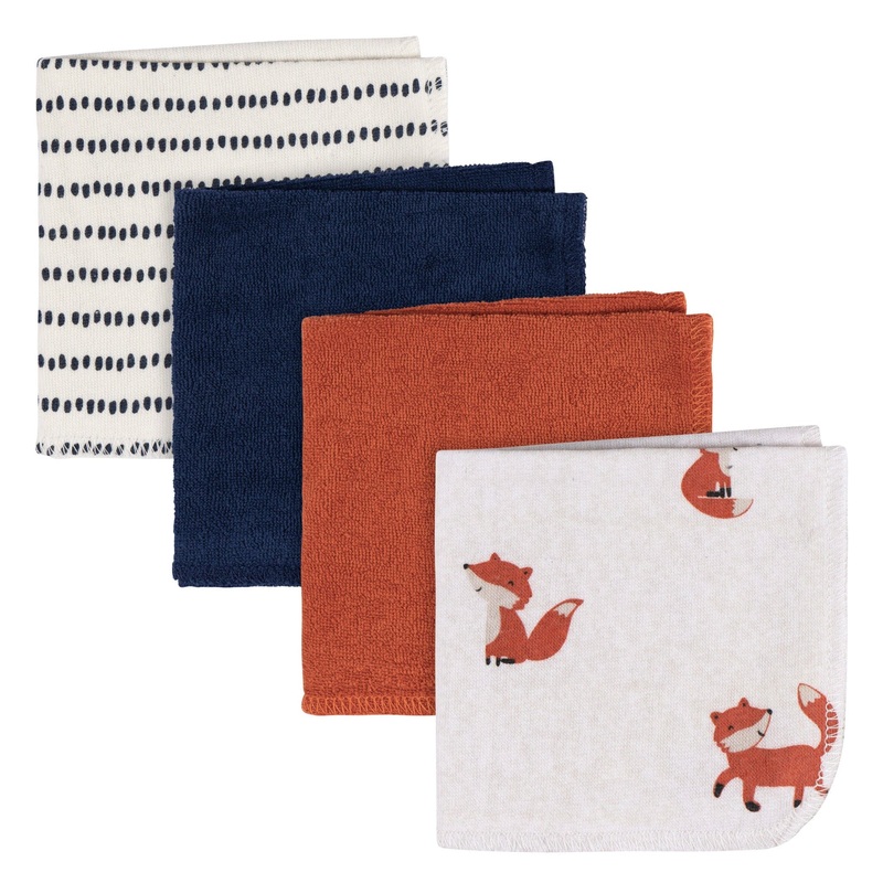 4-Pack Baby Boys Fox Terry Washcloths